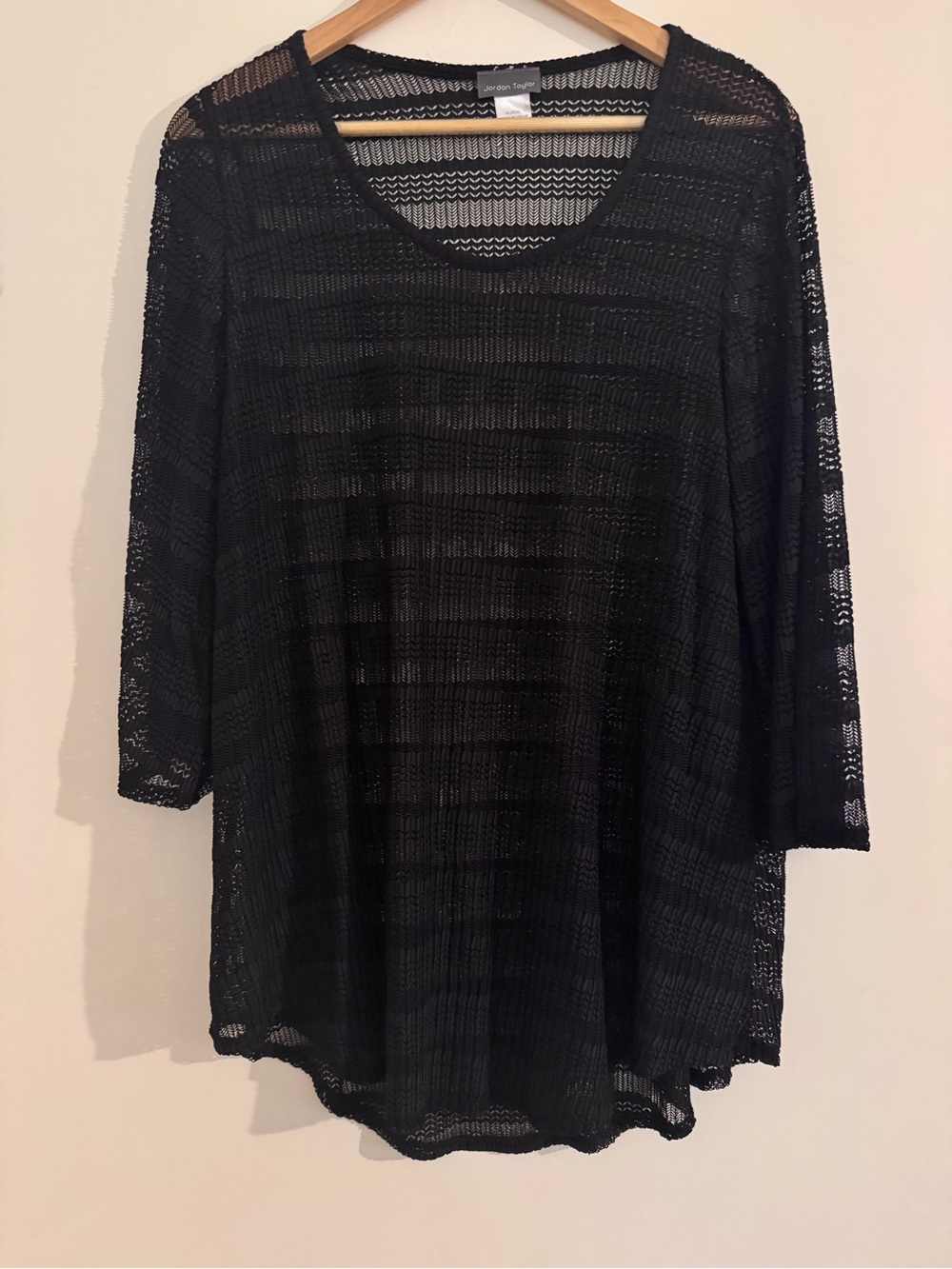 Jordan Taylor Black Open-Knit Swim Coverup Tunic